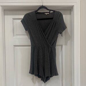 Rolls Coaster Dark Gray Short Sleeve Romper